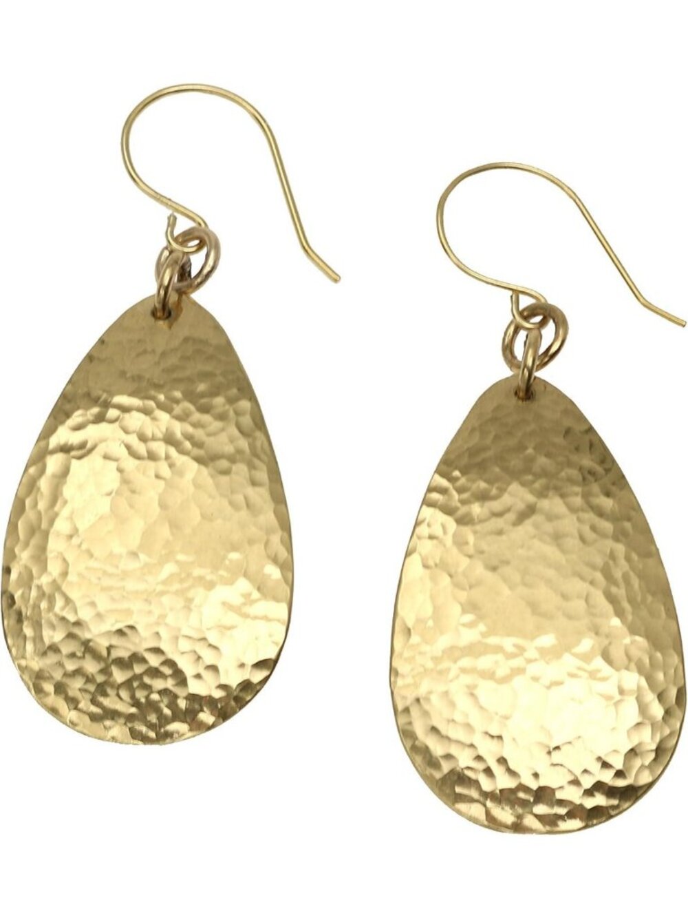 Handmade Hammered Teardrop Brass Earrings | Unique Artisan Jewelry, Boho Chic
